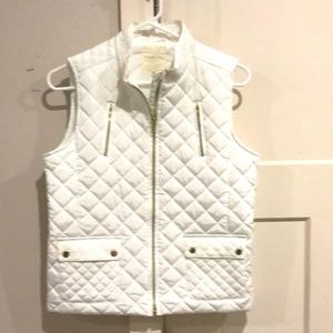 Girls white quilted vest